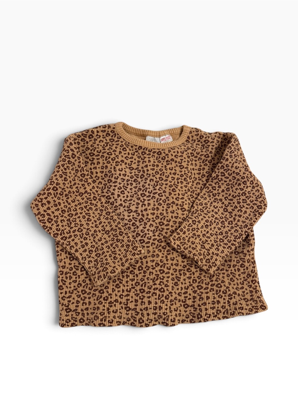 Zara Brown Leopard-Print Thermal shirt - 2-3 years
